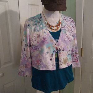 1765 Size Large Upcycled Christopher Banks Sweater and Tank Top